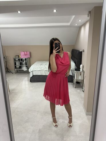 roze haljine za maturu: M (EU 38), color - Pink, Evening, Short sleeves