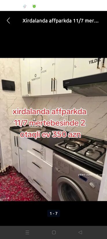 ev xacmaz: Xirdalanda affparkda 11/7 mertebesinde 2 otaqli ev 350 azn_0514857446