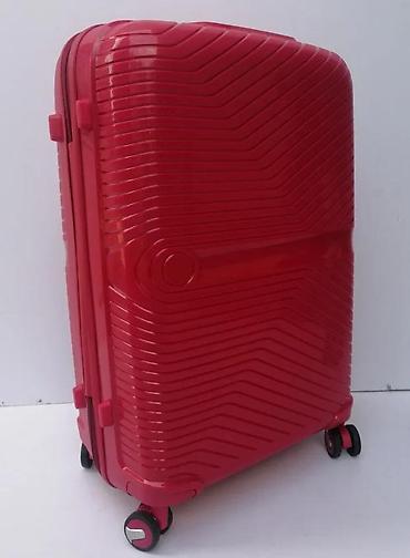 Putni koferi i torbe: Crveni tvrdi kofer na točkiće - Materijal: tvrda plastika (ABS/PC — 8