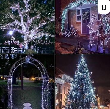 Yeni il oyuncaqları və bəzəkləri: Məftil işıq Yolka və ya dekor üçün istifadə olunur 220 woltla işləyir — 4