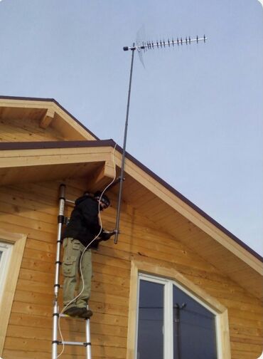 Спутниковые антенны: Установка антенн(санарип)на крыше или дома Есть в продаже комнатные