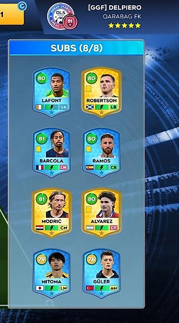 fırın işi: Salam. Çox yaxşı vəziyyətdə olan Dream League Soccer (DLS) hesabı — 2
