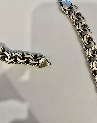 142: Gümüş boyunbağı - Material: 925 əyar gümüş (möhürlü) - Çəki: 142 qram — 3
