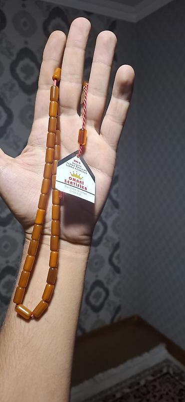 bujuterya: Məhsul: Sıkma kəhrəba təsbeh - Material: Etiketdə “100% Reçine Alman — 3