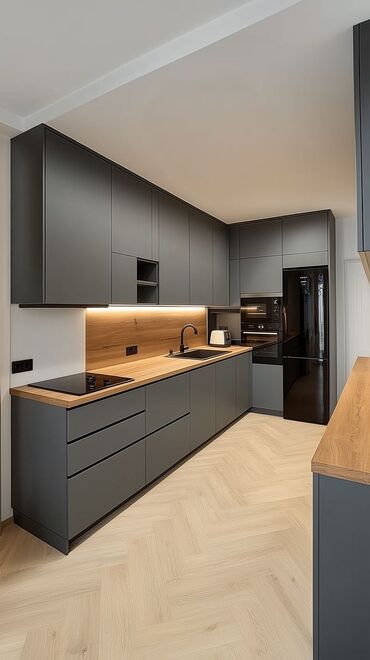 Sifarişlə mətbəx mebeli: Sifarişlə mətbəx dəsti, Özü çəkən petlələr, MDF — 1