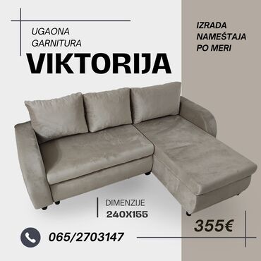 kreda za ciscenje pegle dm: Ugaona garnitura "Viktorija" Krajnjih dimenzija 240x155 Dvosed se