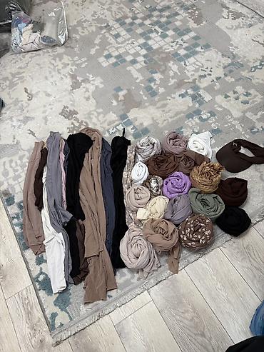 Повседневные платья: Женские длинные платья и накидка-абайя (набор) 1) Черная — 16