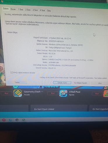 Masaüstü kompüterlər və iş stansiyaları: Gaming masaüstü kompüter seti I3 9CU NESIL 16RAM 500M2 SSD 1650 VEQA 4 — 8
