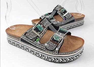bele sandale na platformu: Fashion slippers, 38
