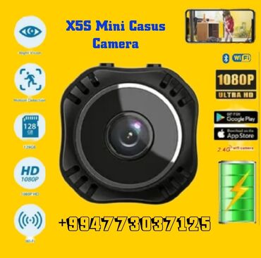 Videomüşahidə: Mini Casus HD Camera Kablosuz Nanny Camerası, Gece Görüşü, 360°