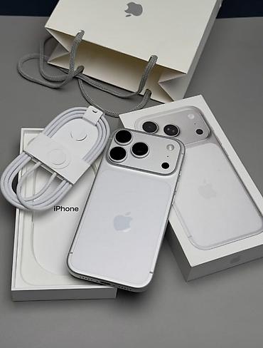 IPhone 17 Pro Max, Новый, 256 ГБ, Белый, Кабель, Коробка, 100 %
