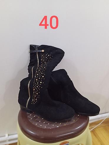 qadin cekme: Qadın çəkməsi – 40 ölçü - Rəng: qara - Material: süet tipli üstlük - — 1