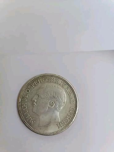 10 centi u dinarima: Srebrni novčić Kraljevine/Srbije – 5 dinara, 1879. - Nominala: 5 — 1