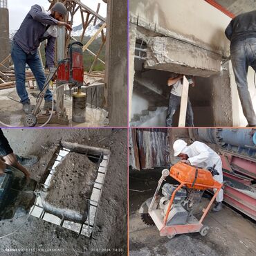 Beton işləri: #Betonkesme #betondeşmə Beton kubik kərpic - dən kəsim deşim — 16