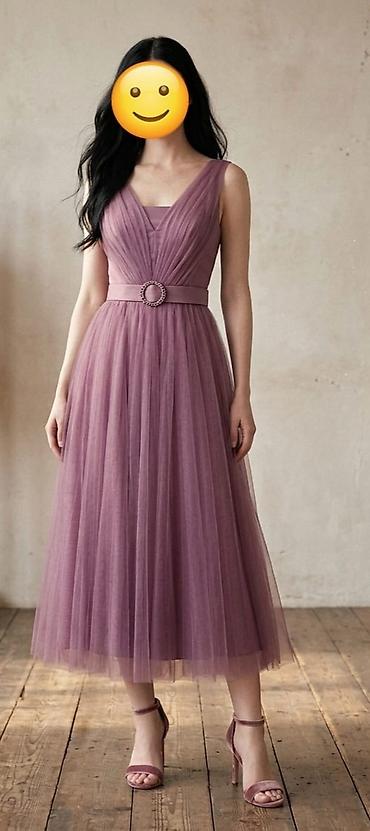 kişi toy geyimləri: Mauve/bənövşəyi tonlarda zərif kokteyl/ziyafət geyimi - Siluet — 1