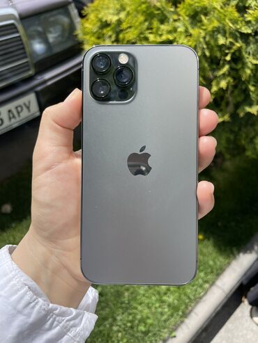 Apple iPhone: IPhone 12 Pro, Б/у, 256 ГБ, Matte Space Gray, Чехол, 87 %