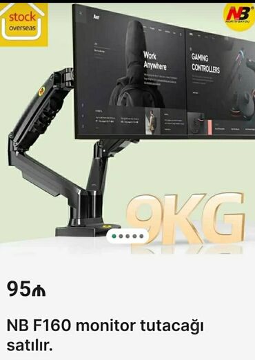 Monitorlar: İkili qoşa monitor asmaq üçün stolüstü hərəkətli korşteyn.17-30 LED — 7