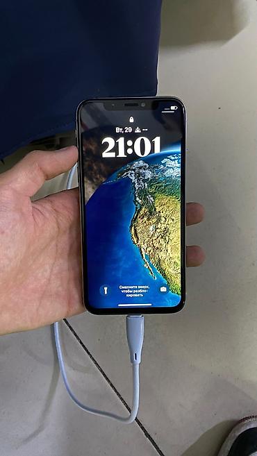 Мобильные телефоны и аксессуары: IPhone X, Б/у, 256 ГБ, Серебристый, Кабель, 100 % — 2