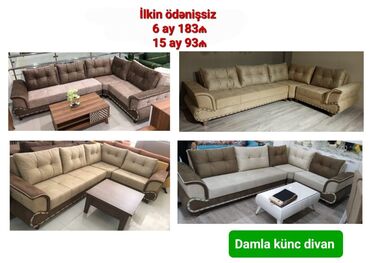 Divan və masa dəstləri: Yeni, Künc divan, Qonaq otağı üçün, Açılan — 30