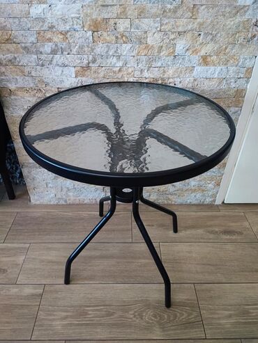 Stolovi: BAŠTENSKI STO Stakleni stočić za bašte,terase,dvorišta. KALJENO — 1