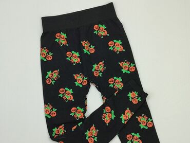 czarne spódnice w czerwone kwiaty: Legginsy, S, stan - Idealny