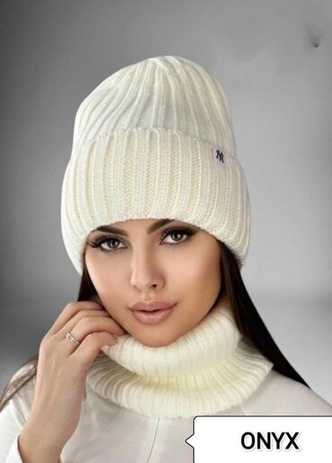 белая шапка: Шапка, Бини, Пряжа, Зима