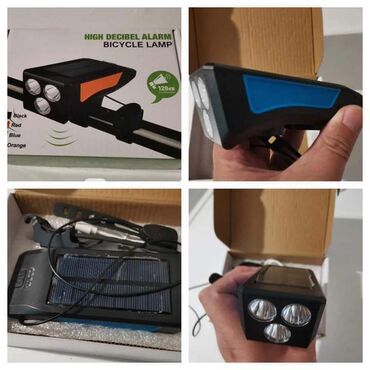 Ostala elektronika: 2000din Punjiva solarna Lampa za bicikl Svetlo Sirena (120 decibela)
