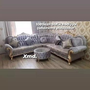 Klassik üslubda künc divan dəsti - Rəng: boz–gümüş tonları - at lalafo.az — 1 Klassik üslubda künc divan dəsti - Rəng: boz–gümüş tonları - — 1