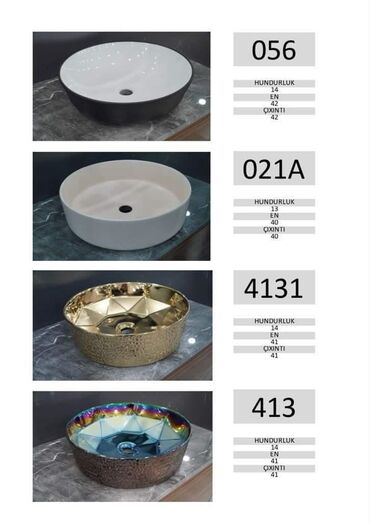 Çanaqlar, tülpanlar: Bol çeşitdə hamam moykaları — 30