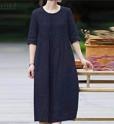 Повседневные платья: Повседневное платье, Италия, Лето, Длинная модель, Хлопок, Бохо, S — 11