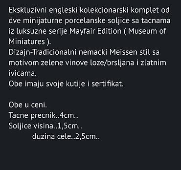 case za vino jysk: Porcelanske minijature Meissen stil Mayfair Edition iz 90ih. Sve o — 2