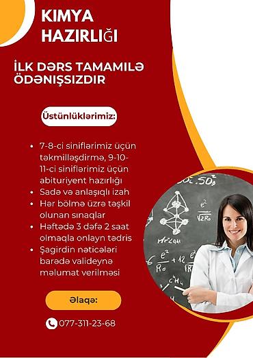 saç kəsimi modelləri: Repetitor, Kimya, Azərbaycan dili, İmtahanlara hazırlıq, Abituriyent hazırlığı — 1