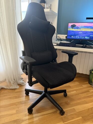 стол дизайнерский: Oyun/ofis üçün ergonomik kreslo - Rəng: qara - Material: nəfəsalan