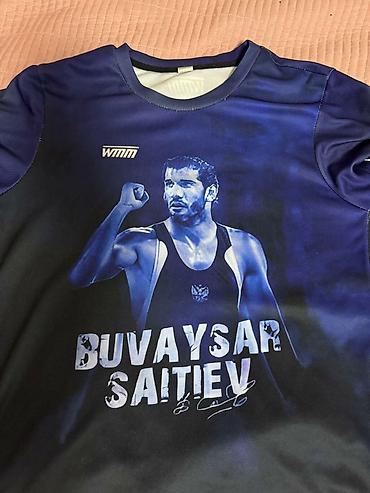 пошив мужской одежды: Спортивная футболка с принтом «Buvaysar Saitiev» - Тип: тренировочная — 1