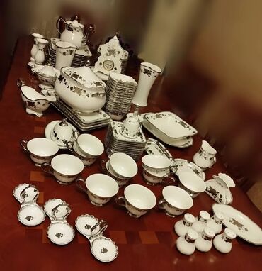 Nahar dəstləri və servizlər: Nahar dəsti, rəng - Ağ, Farfor, 12 nəfərlik — 12