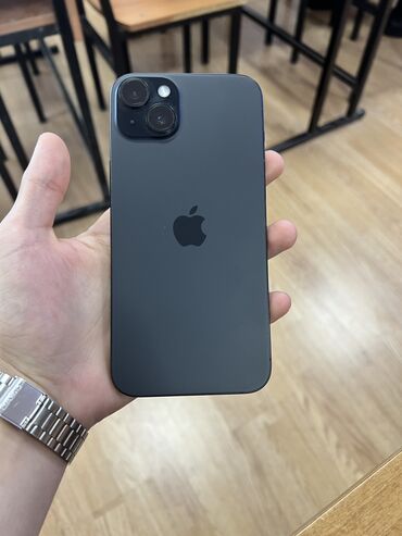 Apple iPhone: IPhone 15 Plus, 128 GB, Black Titanium, Zəmanət, Simsiz şarj, Face ID