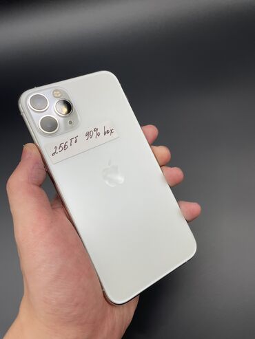 korea: IPhone 11 Pro, Б/у, 256 ГБ, Белый, Защитное стекло, Коробка, 90 %