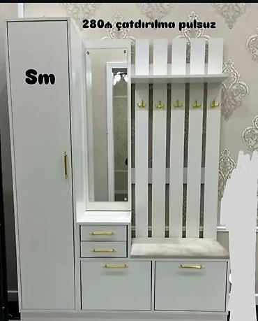 şfonerler: Yeni, 1 qapı, Güzgülü, Ağ, Açılan, Düz dolab — 1