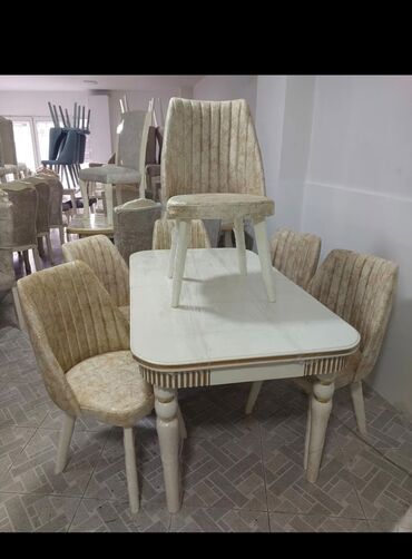 Sifarişlə masa və oturacaq dəstləri: Dördbucaq masa, Qonaq otağı üçün, 6 nəfər, Açılmayan, Azərbaycan, Zəmanətli — 14