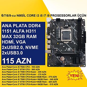 Ana platalar: Kompüter üçün Ana Platalar ⭐DDR3 LGA 1155 Alfa H61 (Yeni) - 55 AZN — 5