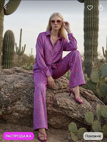 Женская одежда: Яркий женский комплект в стиле soft tailoring с анималистичным — 1