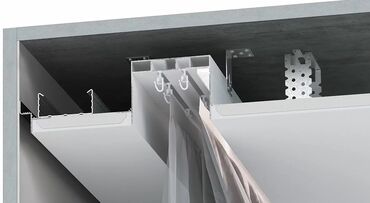 Аксессуары для осветительных приборов: Алюминевый профиль карниз для штор с подсветкой для ГКЛ и натяжных — 4