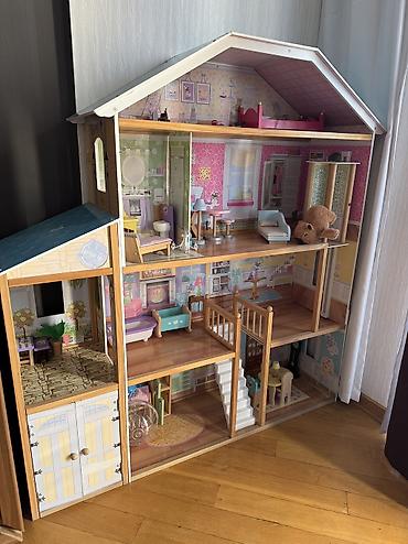 Oyun dəstləri: Barbie ev uşaq oyuncağı - Böyük ölçülü 3 mərtəbəli, çoxotaqlı Barbie — 2