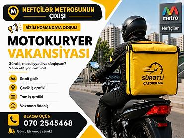 donərxana: Moto-kuryer tələb olunur, Gündəlik ödəniş, 1-2 illik təcrübə — 1