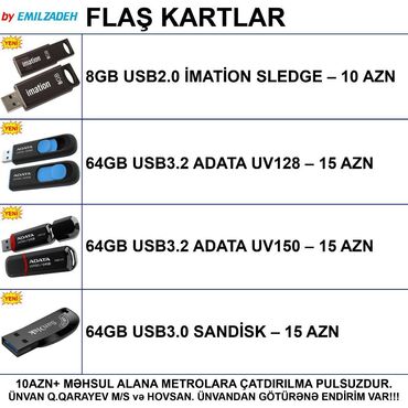 Soyutma sistemləri: Flash kart ADATA, 64 GB, USB 3.2, Yeni