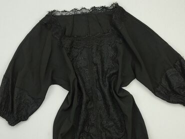 czarne bluzki z koronką plus size: Blouse, L (EU 40), condition - Good