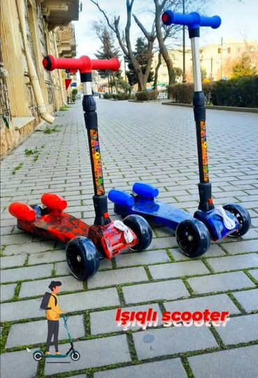 uşaq skuteri: Skuter Samokat Scooter maksimum yük 60 kq, müxtəlif rənglər 🔹