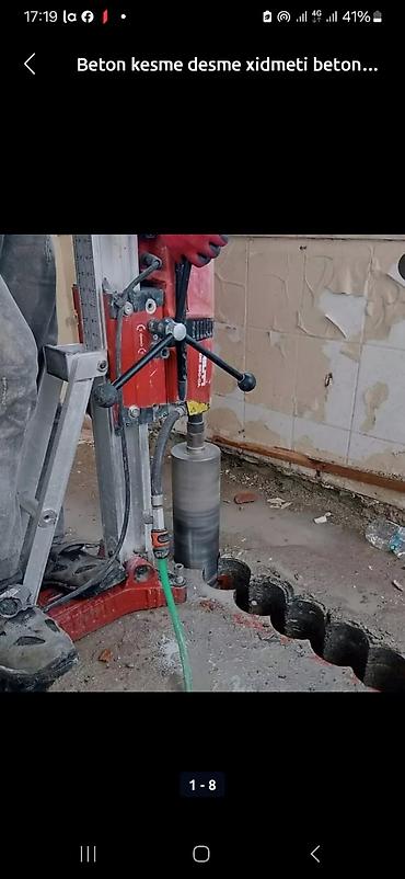 Beton işləri: #Betonkesme #betondeşmə Beton kubik kərpic - dən kəsim deşim — 18