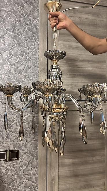 lamp: Çılçıraq, 6 lampa, Xrustal — 1
