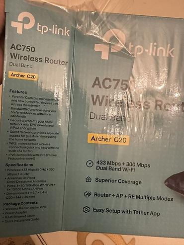 Modemlər və şəbəkə avadanlıqları: TP-Link Archer C20 AC750 Dual Band Wireless Router Xüsusiyyətlər: - — 3